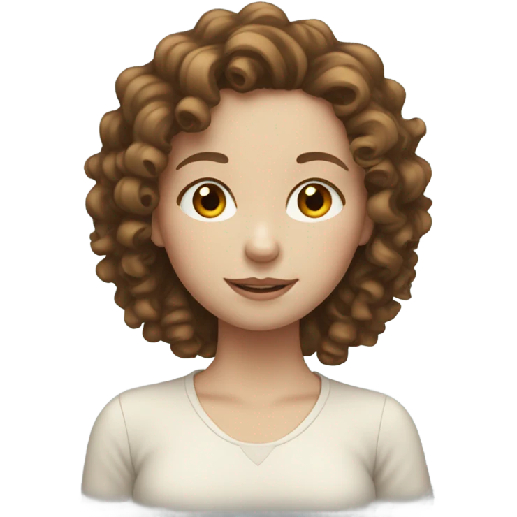 Pale girl with brown curly hair  emoji