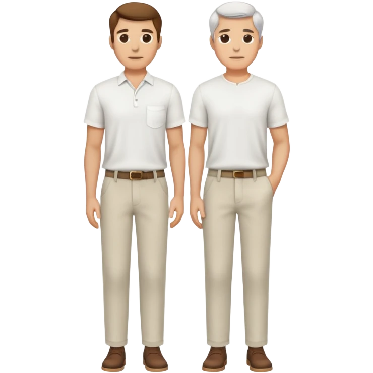 can you create a white men shirt and light colour pants for a man, only clothing  emoji