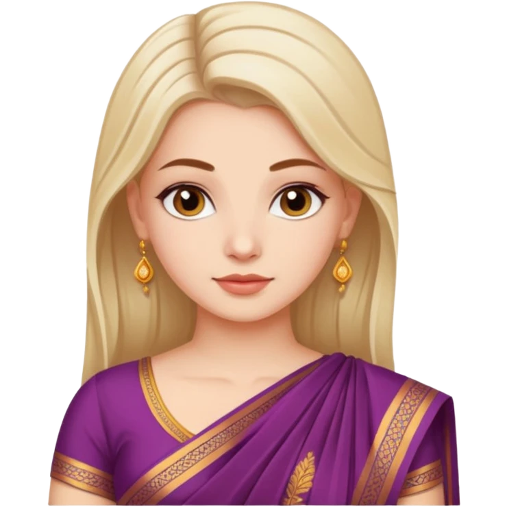 White beautiful girl in saree emoji