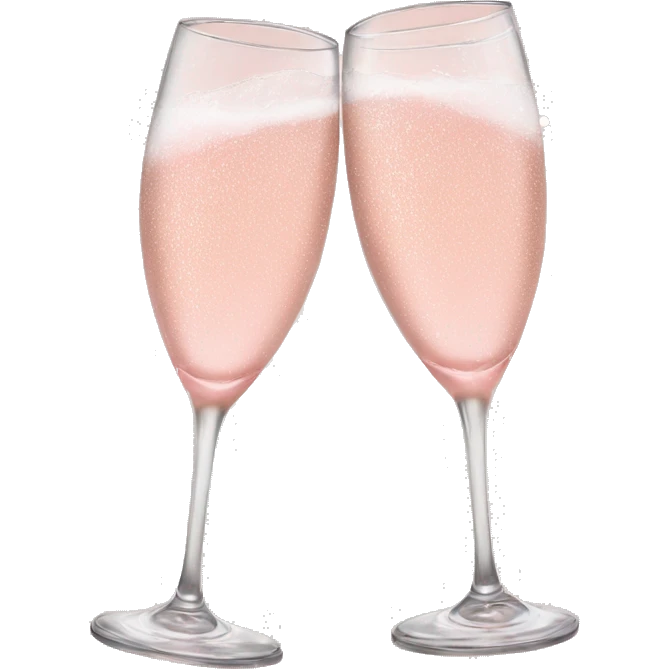 glasses of pastel pink champagne are smashing against each other emoji