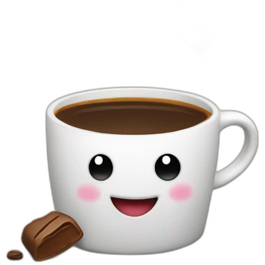 happy blob with coffee and a heart emoji