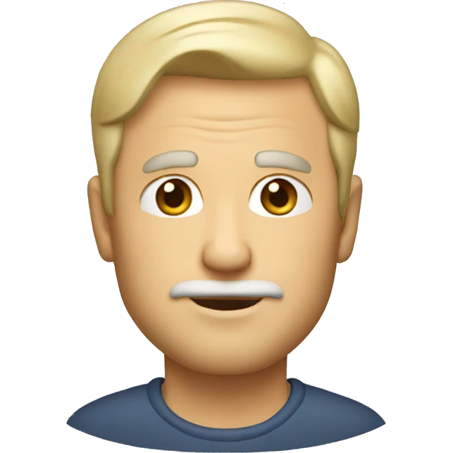 60 year guy with short blonde straight hair and short beard emoji