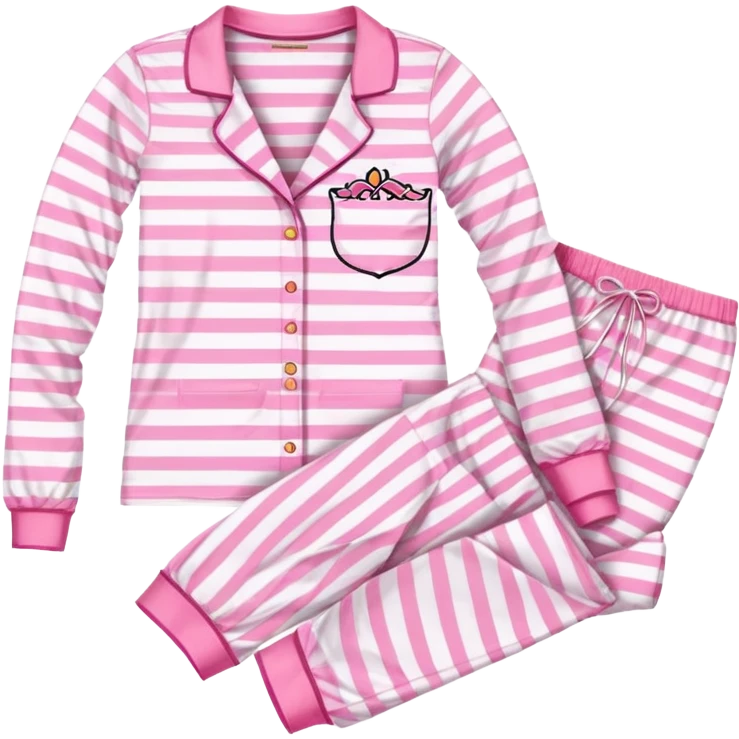 striped pink and white victoria secrets pajama set emoji