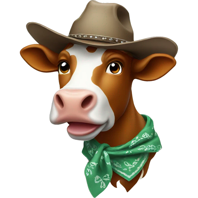 cowboy cow with bandana emoji