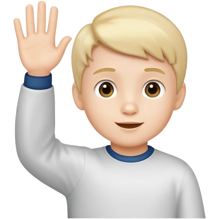 Little boy waving  emoji