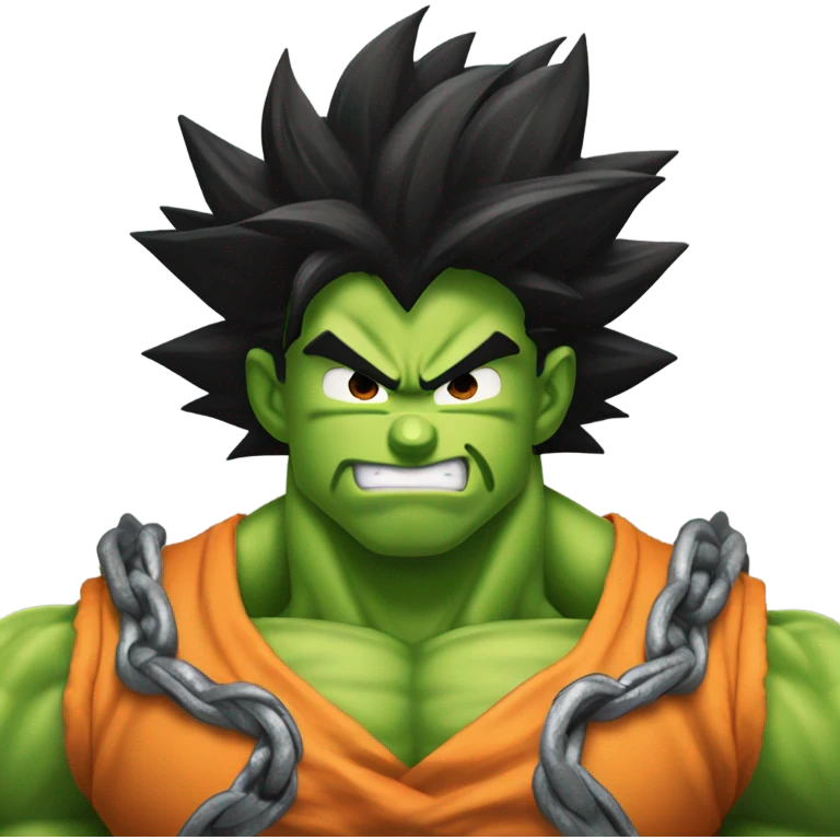 Goku fused with the hulk emoji