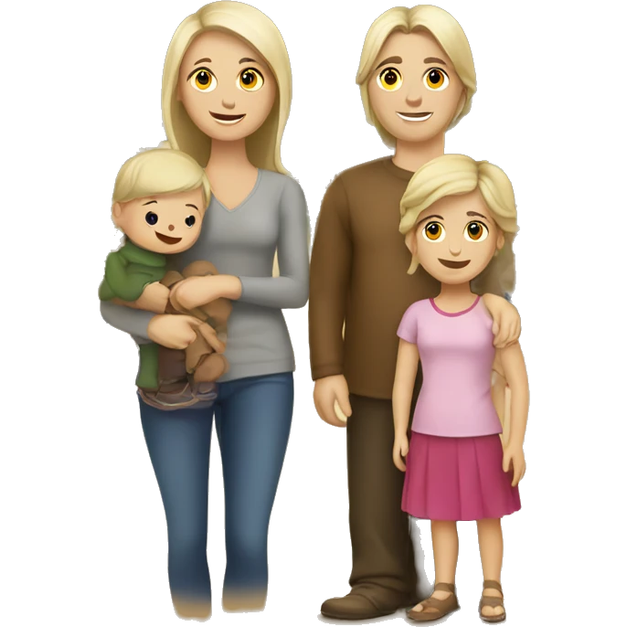 Caucasian family in a market emoji