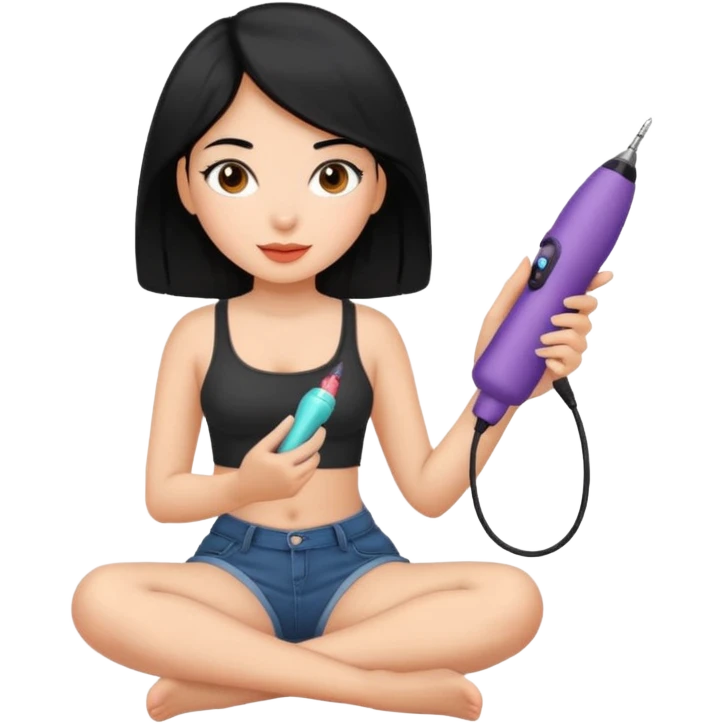 Black hair Latina girl sitting a dick sex toy on it  emoji