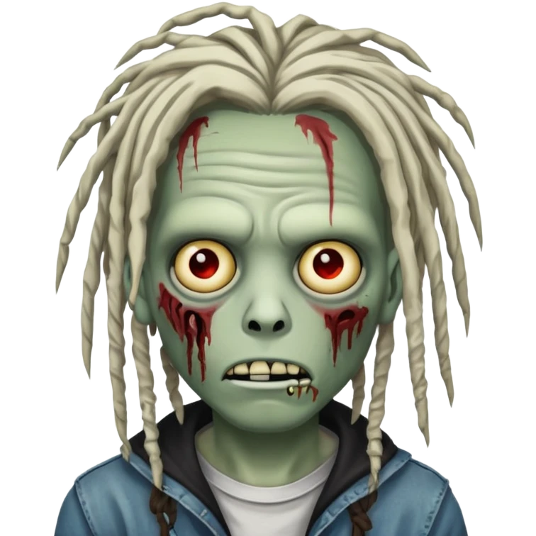 Emoji, Emo, zombie, locs written "CR" on his forehead  emoji