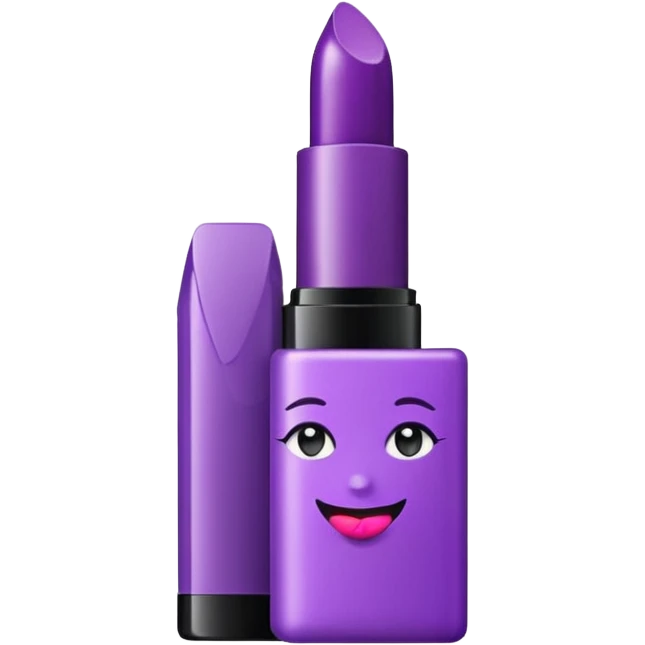 purple lipstick and cosmetics emojis in single object  emoji