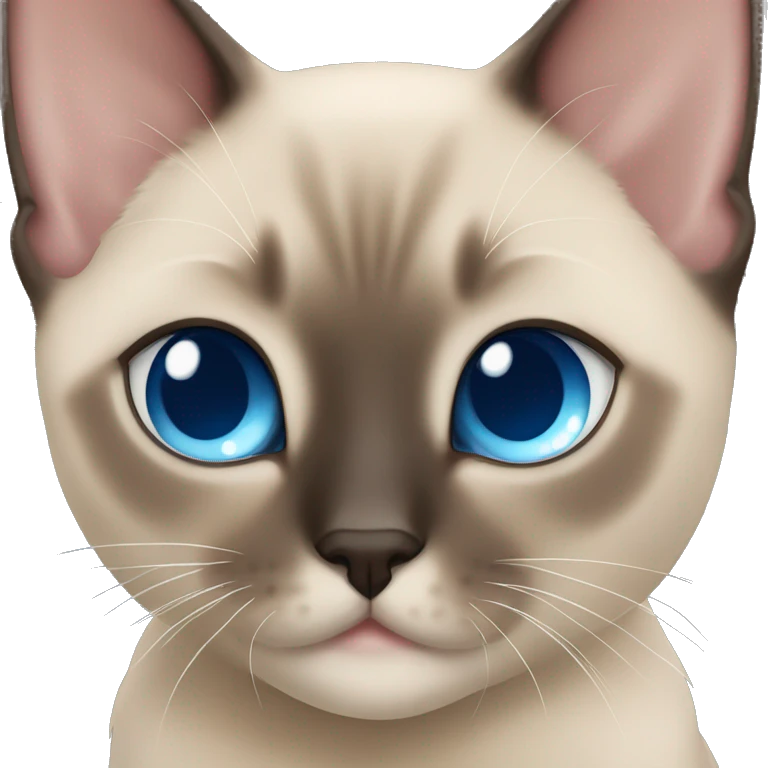 tonkinese kitten with bright blue eyes  emoji