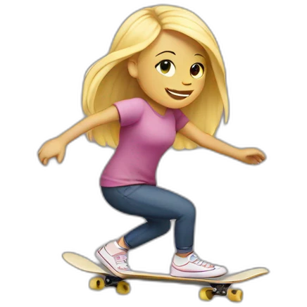 blond girl skateboarding emoji