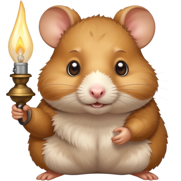 old Hamster holding oil lighting lamp emoji