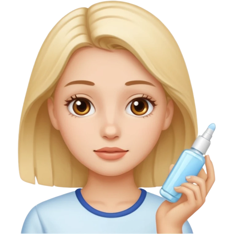 A girl making his skincare emoji
