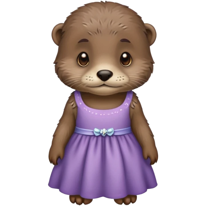 sad otter wearing dress emoji