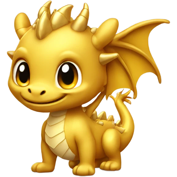 Gold cute dragon emoji