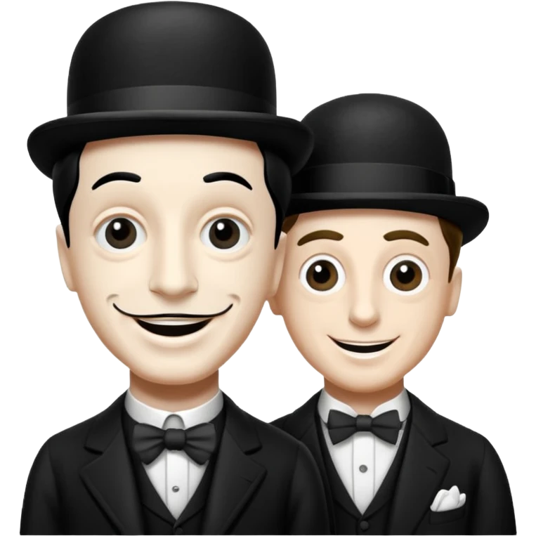 crea una imagen en la que aparezcan charles chaplin y buster keaton juntos emoji