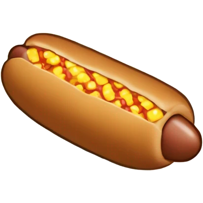 Corn dog with a field of corn/American flag behind it ￼ emoji