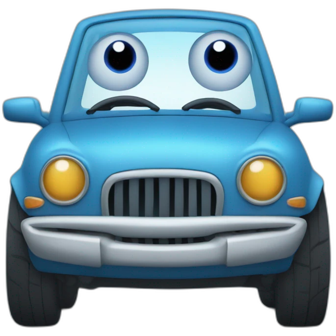 A blue Monster in a car emoji