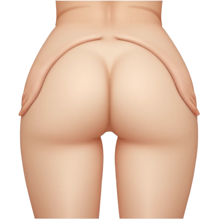 Nude womans butt stretched by hand and showing anus emoji