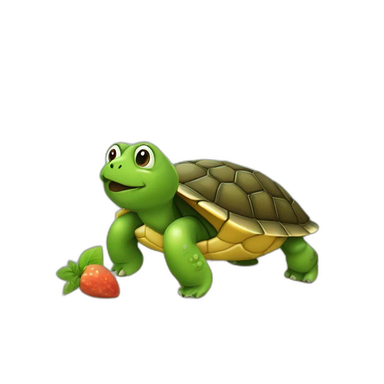 Tortue qui mange un poireau emoji