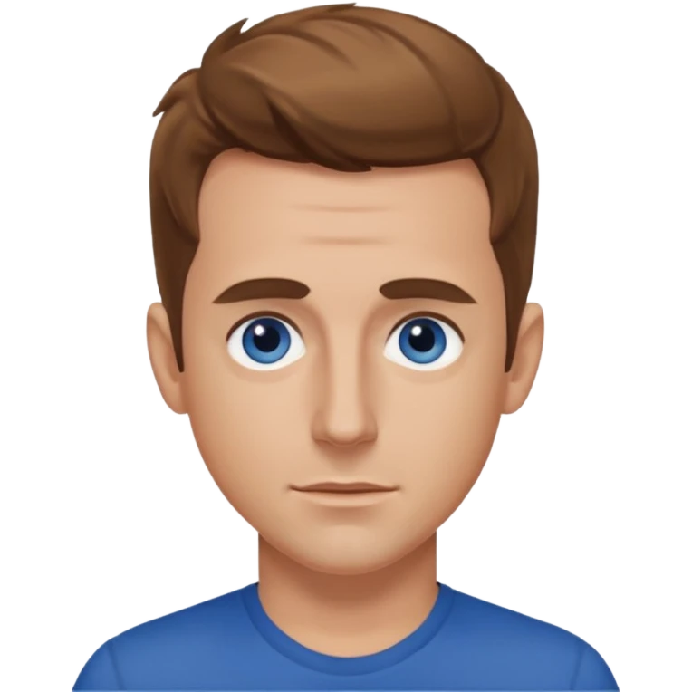 Joey McIntyre blue eyes, light brown hair, dark blue shirt  emoji