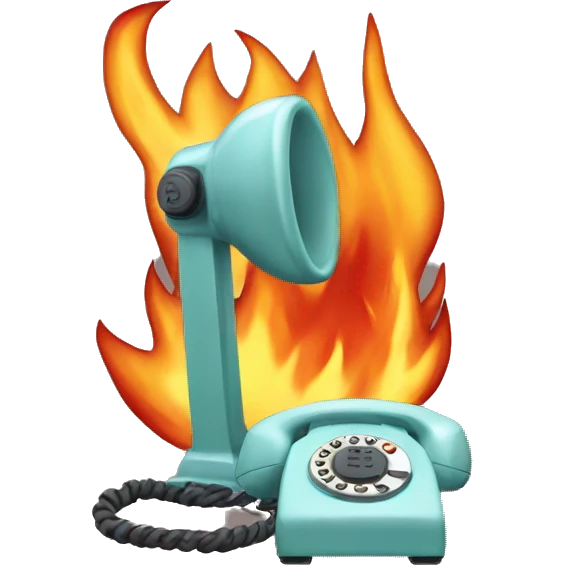 fire and telephone emoji