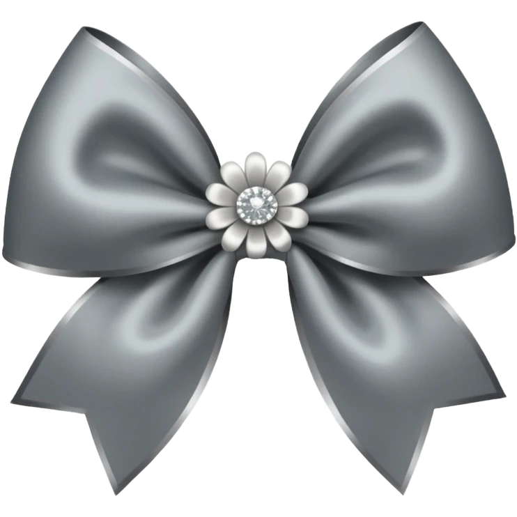 Gray flower bow with glitter emoji