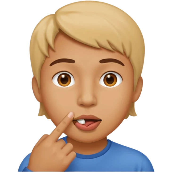 Mouth with finger in the mouth emoji