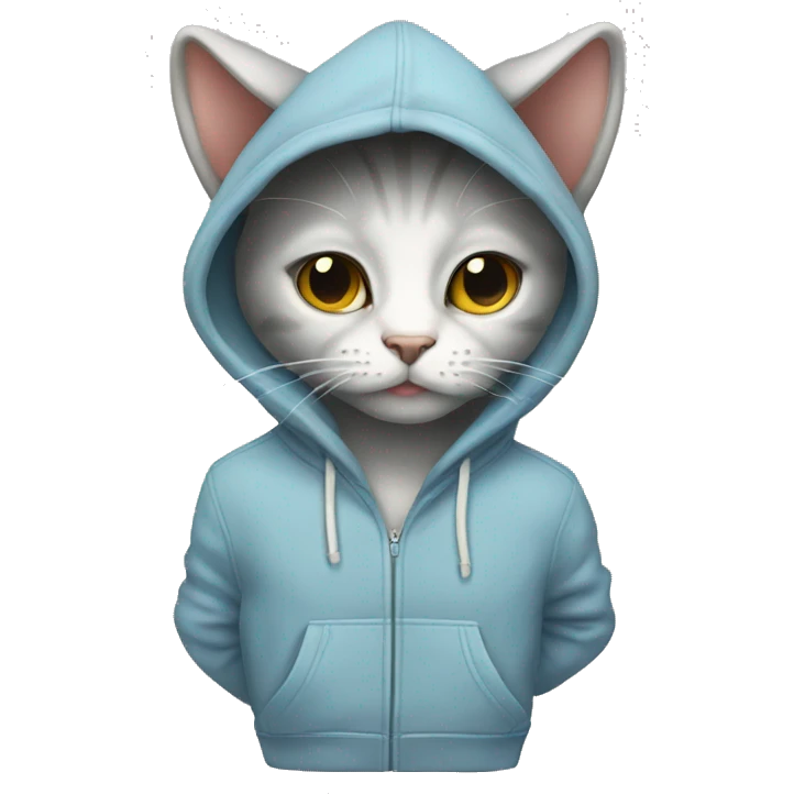 Cat with hoody emoji
