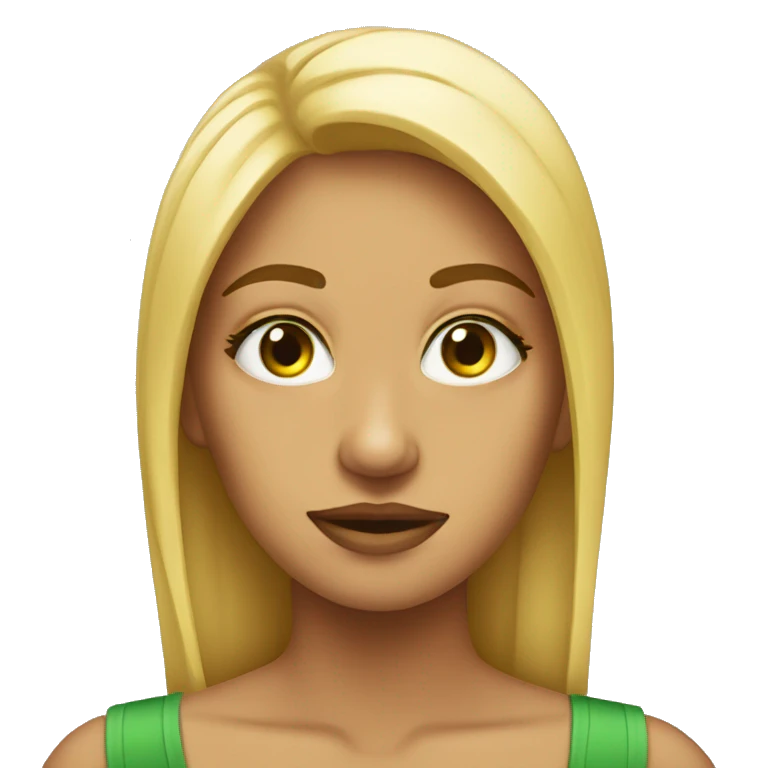 Chica con los ojos verdes rubia  emoji