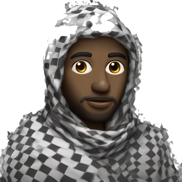 Keffiyeh black male emoji