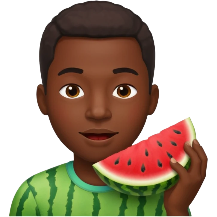 Black guy eating watermelon emoji