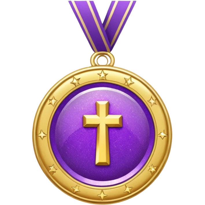 Purple Glitter medal of help emoji