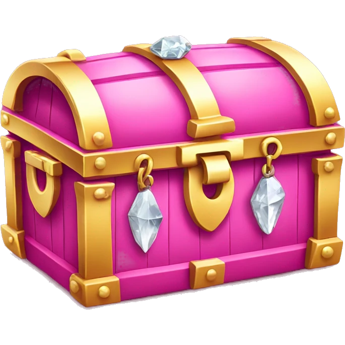 Pink treasure chest with diamonds  emoji