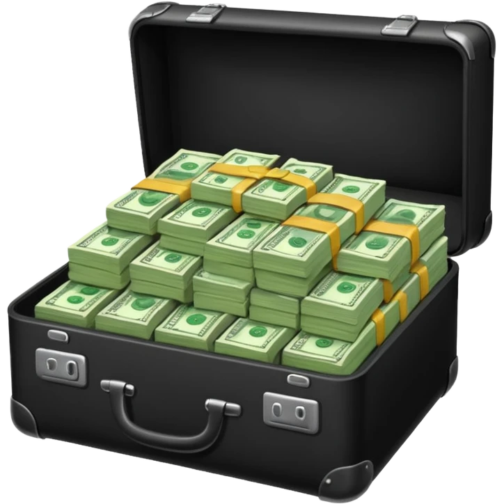 много денег в кейсе emoji