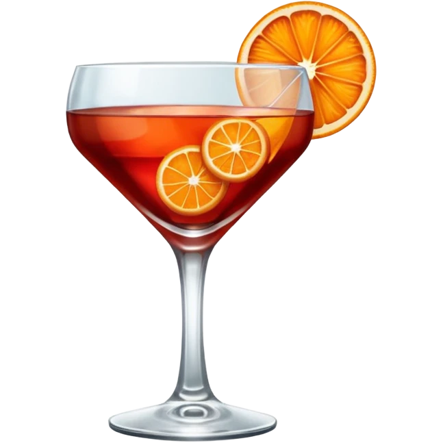 Mach mir einen Negroni Cocktail - wo nur eine Orangenscheibe im Glas zu sehen ist und kein Strohhalm  emoji