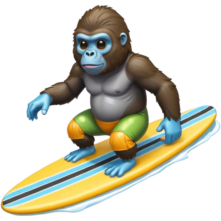 gorilla surf boarding  emoji