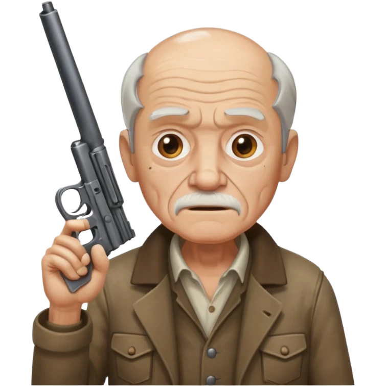 Make a emoji of a old man with a gun emoji