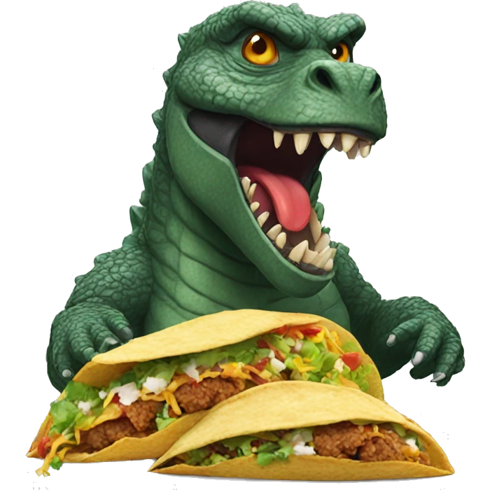 Godzilla eating tacos  emoji
