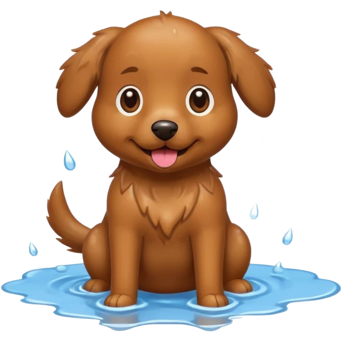 Make a cute brown dog i a pledd emoji