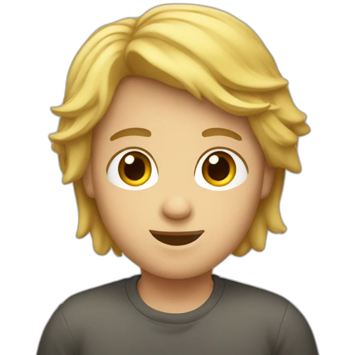 Garçon avec les cheveux long et blond emoji