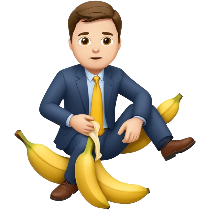 JD Vance slipping on a banana peel emoji