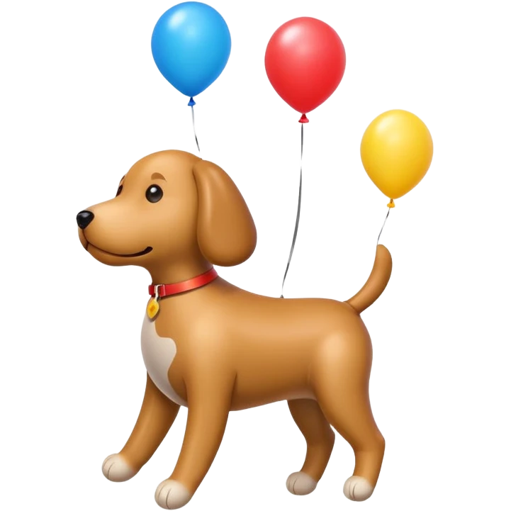 dog shaped flying balloons emoji