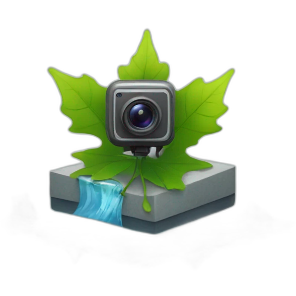 small-leaf-floating-on-water-block-and-security-ptz-camera-behind emoji