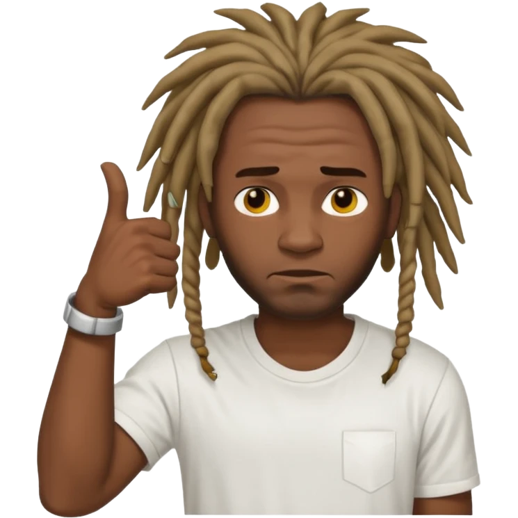 Thumbs down black skinned guys with dreads with his thumbs pointing down emoji