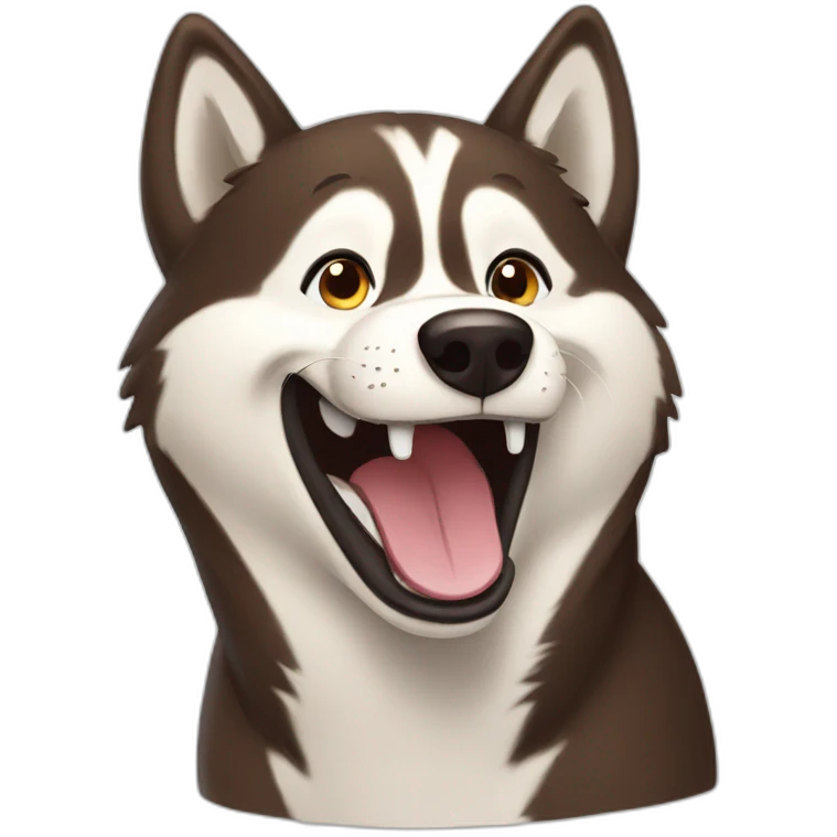 Brown husky laughing emoji
