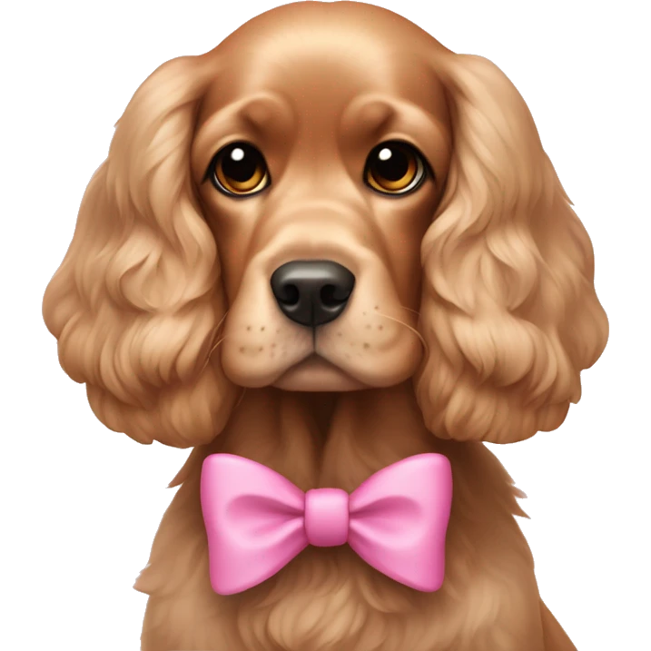 cocker spaniel dog with pink bows on ears emoji