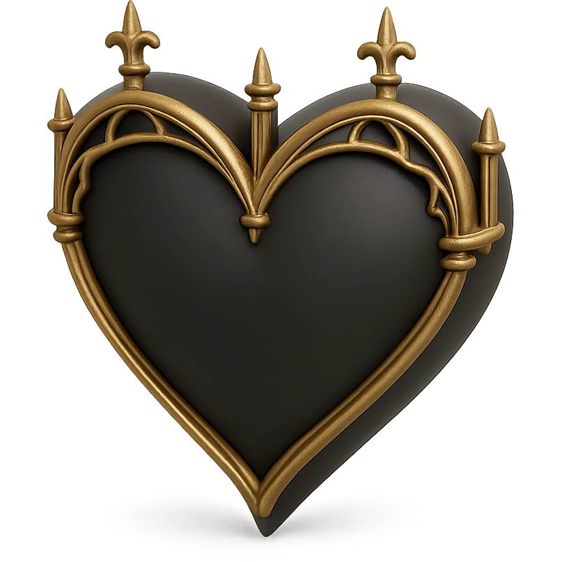3d gothic heart
 emoji