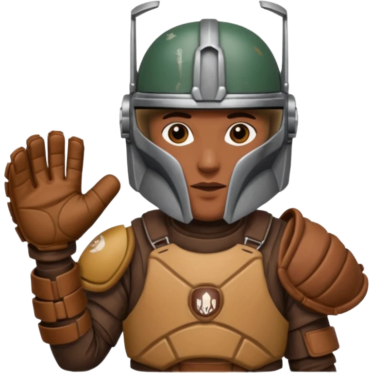 Mandalorian with a Catcher's mitt emoji